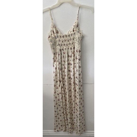 INTIMATELY FREE PEOPLE OUT & ABOUT MAXI SLIP DRESS IVORY FLORAL SIZE Small $128 - Picture 9 of 10